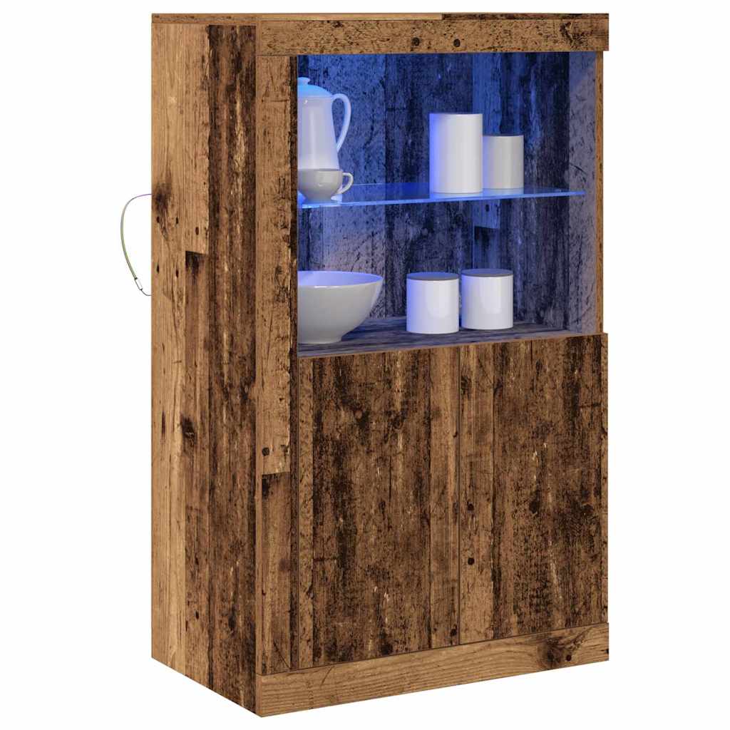 LED Sideboard 60,5 X 37 X 100 Cm Konstrueret Træ - Billede 3