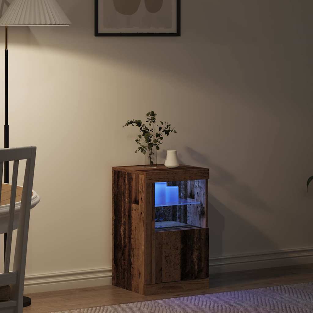LED Sideboard 41 X 37 X 67 Cm Konstrueret Træ - Billede 5