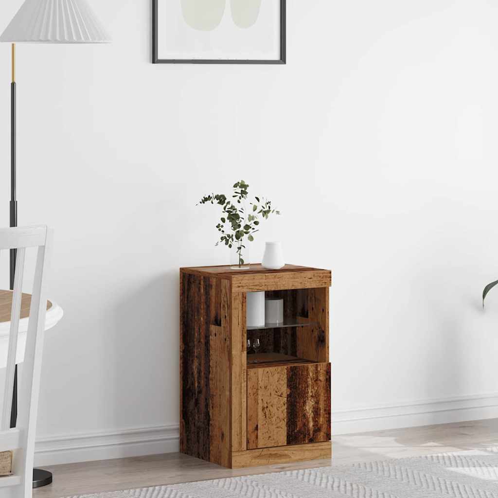 LED Sideboard 41 X 37 X 67 Cm Konstrueret Træ - Hovedbillede