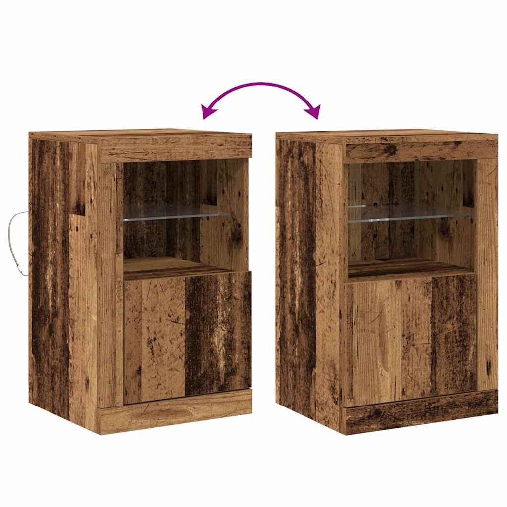 LED Sideboard 41 X 37 X 67 Cm Konstrueret Træ - Billede 13