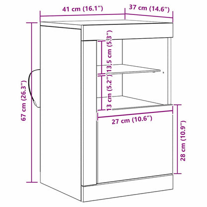 LED Sideboard 41 X 37 X 67 Cm Konstrueret Træ - Billede 15