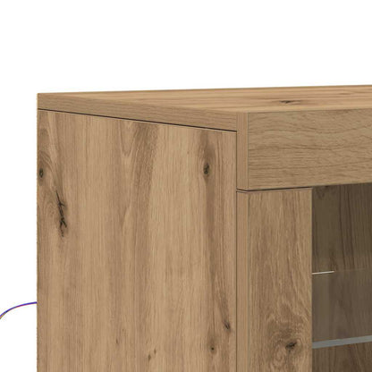 LED Sideboard 41 X 37 X 100 Cm Konstrueret Træ - Billede 10