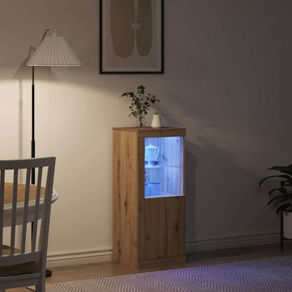 LED Sideboard 41 X 37 X 100 Cm Konstrueret Træ - Billede 5