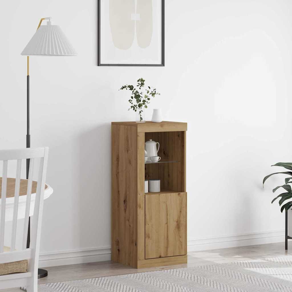 LED Sideboard 41 X 37 X 100 Cm Konstrueret Træ - Hovedbillede