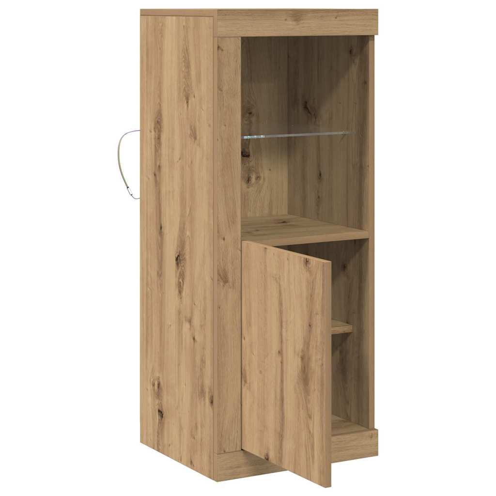 LED Sideboard 41 X 37 X 100 Cm Konstrueret Træ - Billede 7