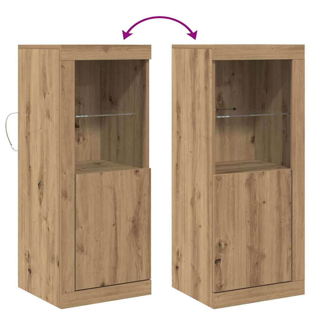 LED Sideboard 41 X 37 X 100 Cm Konstrueret Træ - Billede 13