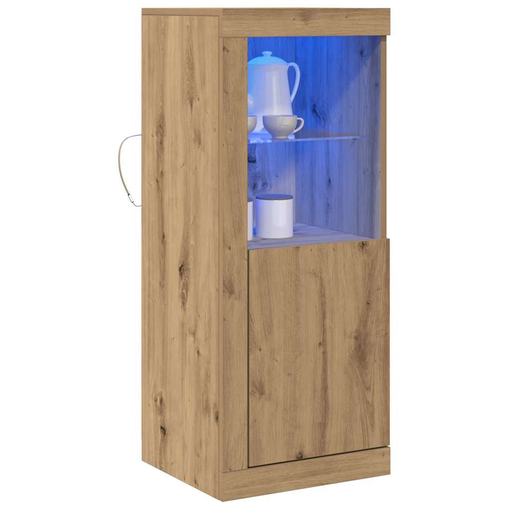 LED Sideboard 41 X 37 X 100 Cm Konstrueret Træ - Billede 3