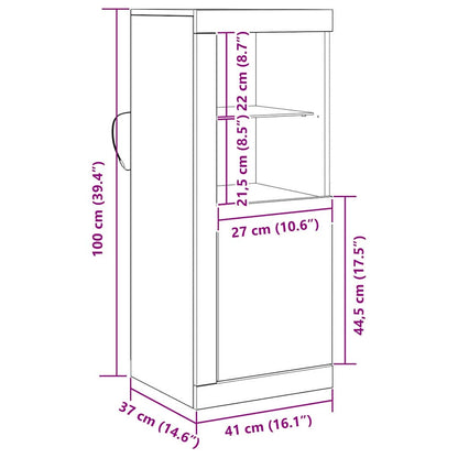 LED Sideboard 41 X 37 X 100 Cm Konstrueret Træ - Billede 15