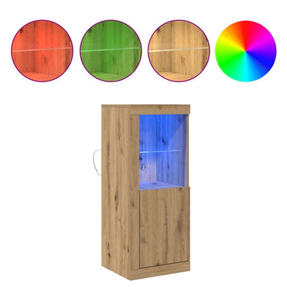 LED Sideboard 41 X 37 X 100 Cm Konstrueret Træ - Billede 4