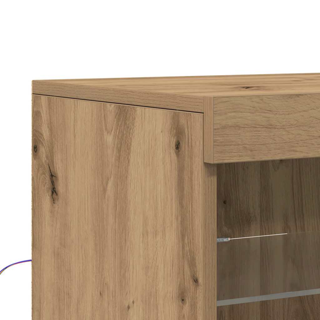 LED Sideboard 60,5 X 37 X 67 Cm Konstrueret Træ - Billede 10