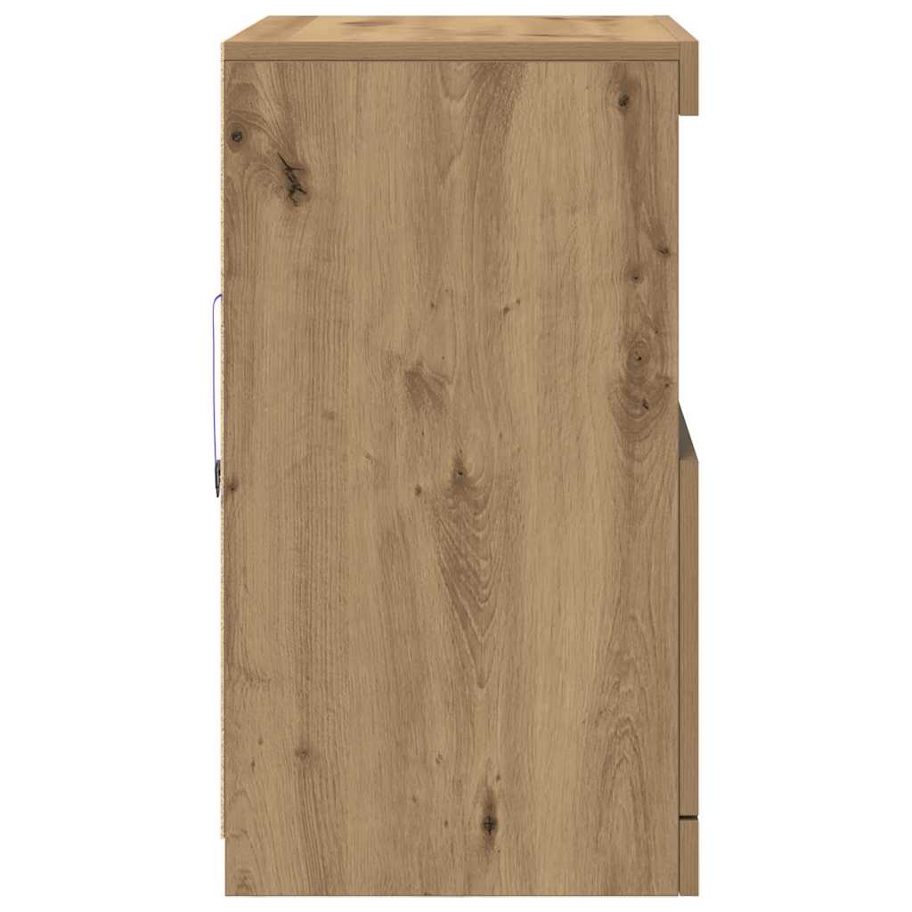 LED Sideboard 60,5 X 37 X 67 Cm Konstrueret Træ - Billede 8