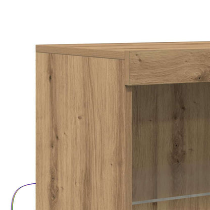 LED Sideboard 60 X 37 X 100 Cm Konstrueret Træ - Billede 10