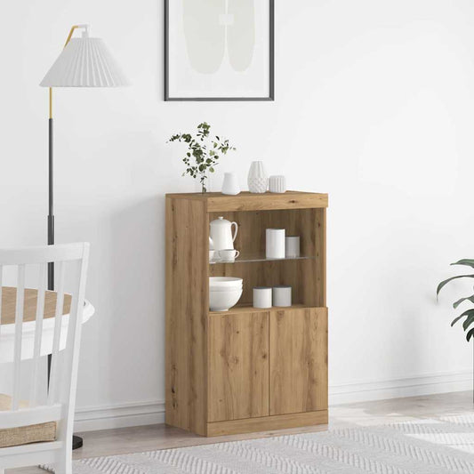 LED Sideboard 60 X 37 X 100 Cm Konstrueret Træ - Hovedbillede