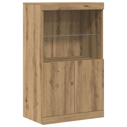 LED Sideboard 60 X 37 X 100 Cm Konstrueret Træ - Billede 2