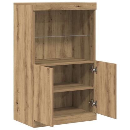 LED Sideboard 60 X 37 X 100 Cm Konstrueret Træ - Billede 6