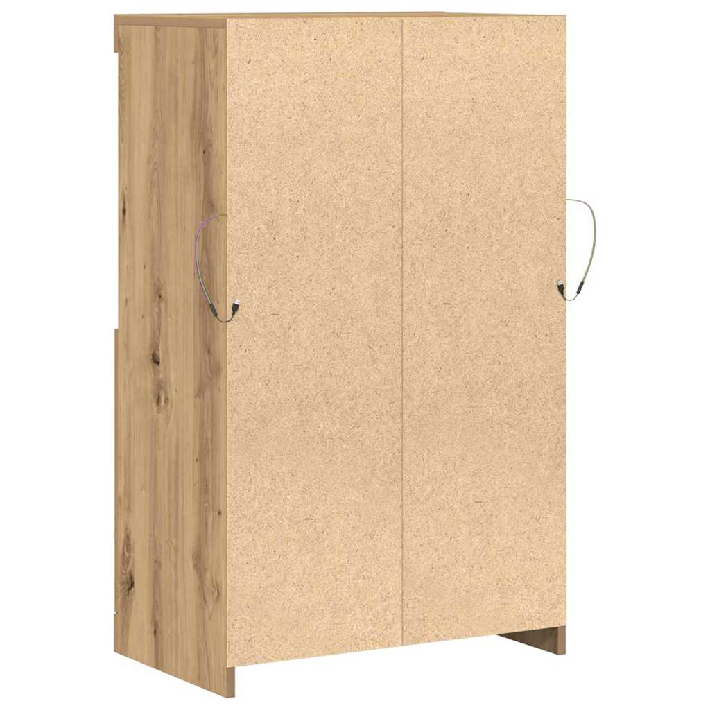 LED Sideboard 60 X 37 X 100 Cm Konstrueret Træ - Billede 9