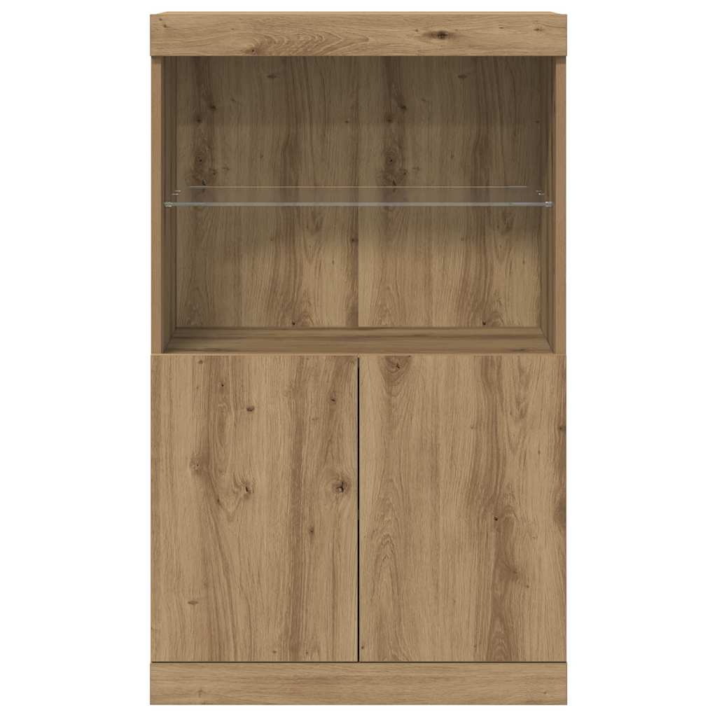 LED Sideboard 60 X 37 X 100 Cm Konstrueret Træ - Billede 7