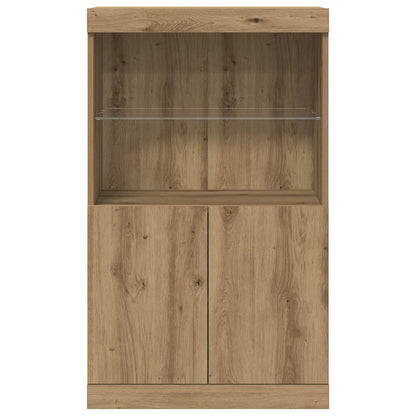 LED Sideboard 60 X 37 X 100 Cm Konstrueret Træ - Billede 7