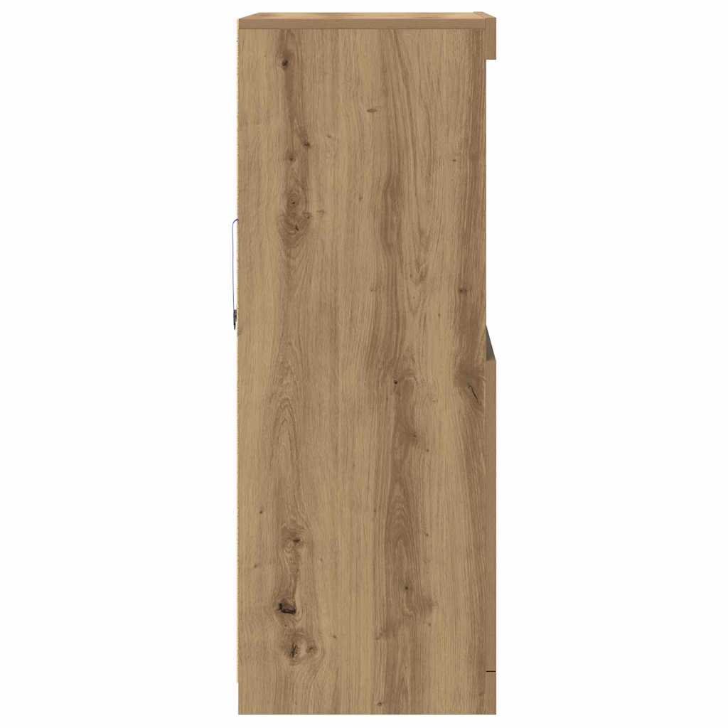 LED Sideboard 60 X 37 X 100 Cm Konstrueret Træ - Billede 8