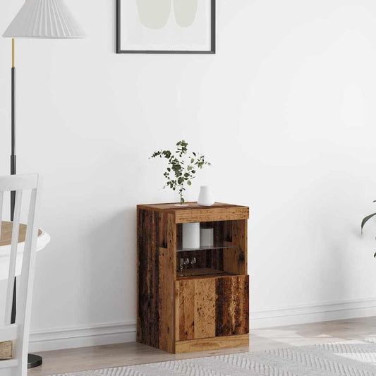 LED Sideboard 41 X 37 X 67 Cm Konstrueret Træ - Hovedbillede