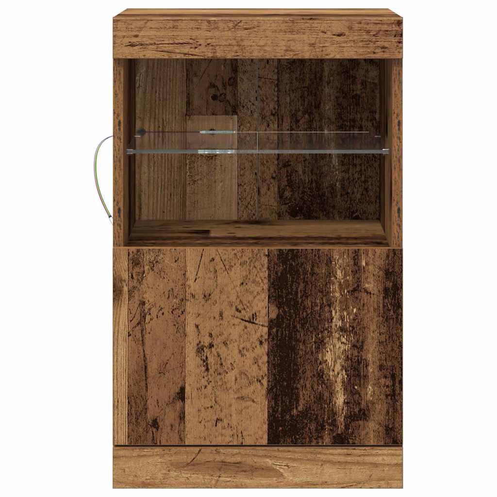 LED Sideboard 41 X 37 X 67 Cm Konstrueret Træ - Billede 6