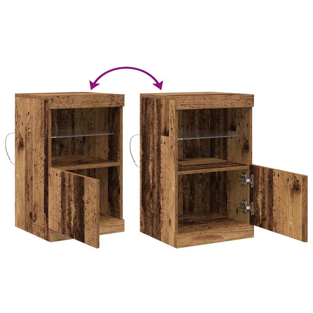 LED Sideboard 41 X 37 X 67 Cm Konstrueret Træ - Billede 13