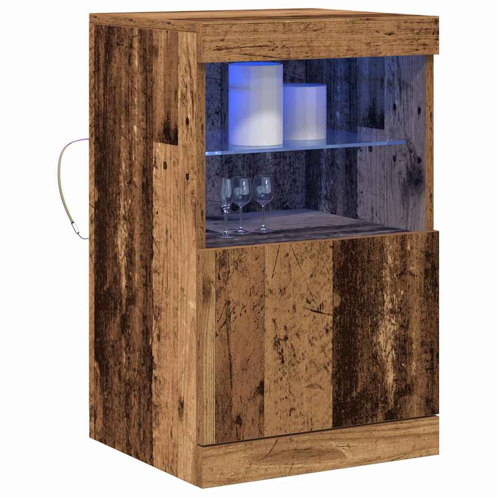 LED Sideboard 41 X 37 X 67 Cm Konstrueret Træ - Billede 3