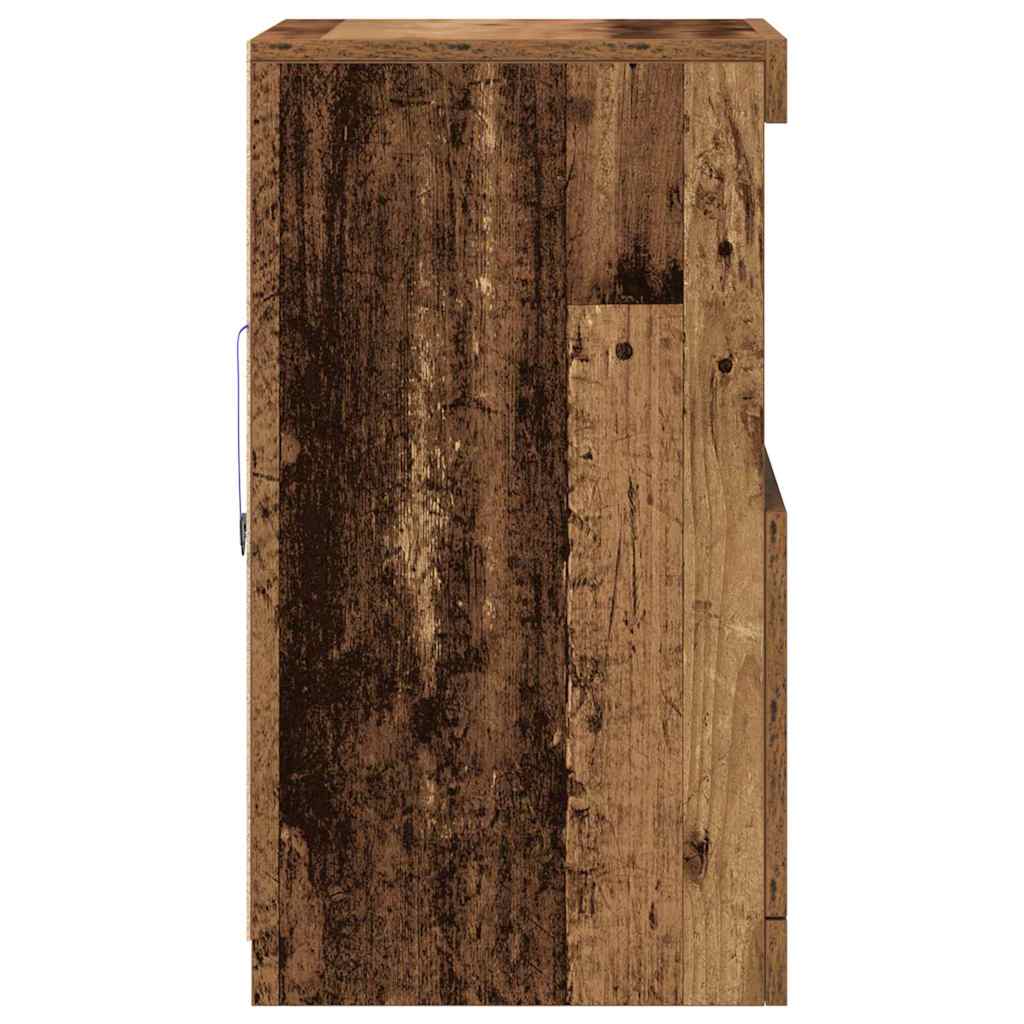 LED Sideboard 41 X 37 X 67 Cm Konstrueret Træ - Billede 8