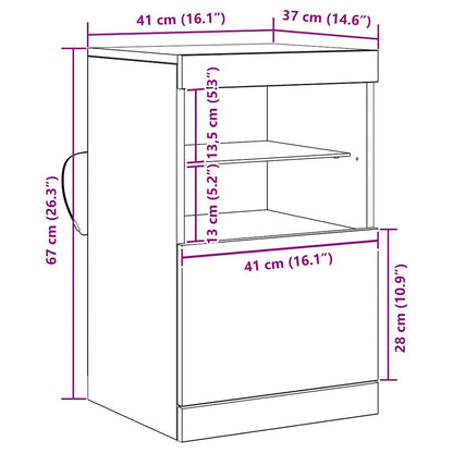 LED Sideboard 41 X 37 X 67 Cm Konstrueret Træ - Billede 15