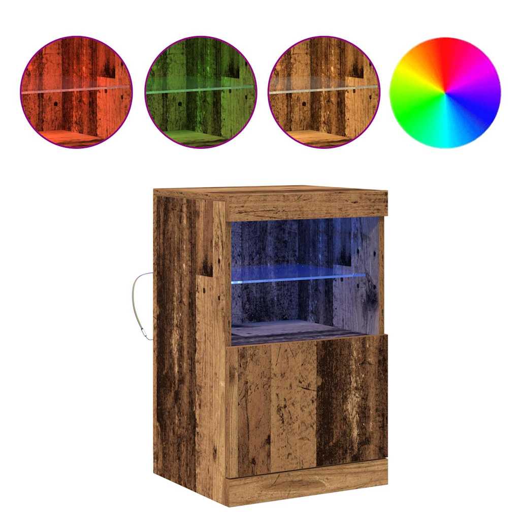 LED Sideboard 41 X 37 X 67 Cm Konstrueret Træ - Billede 4