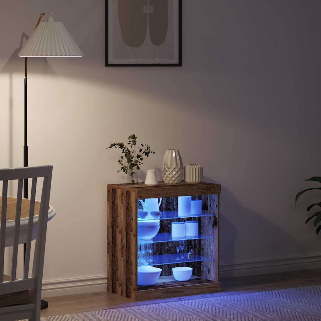 LED Sideboard 60,5 X 37 X 67 Cm Konstrueret Træ - Billede 5