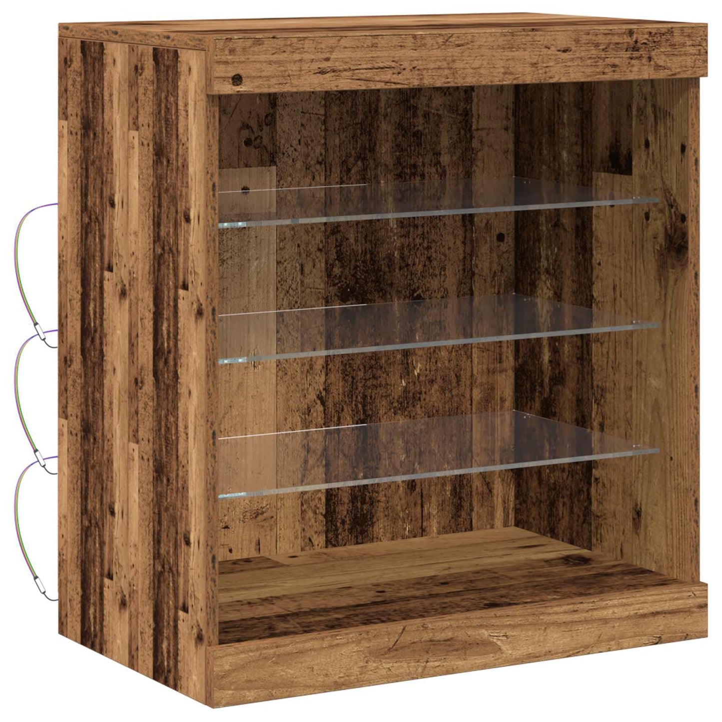 LED Sideboard 60,5 X 37 X 67 Cm Konstrueret Træ - Billede 2