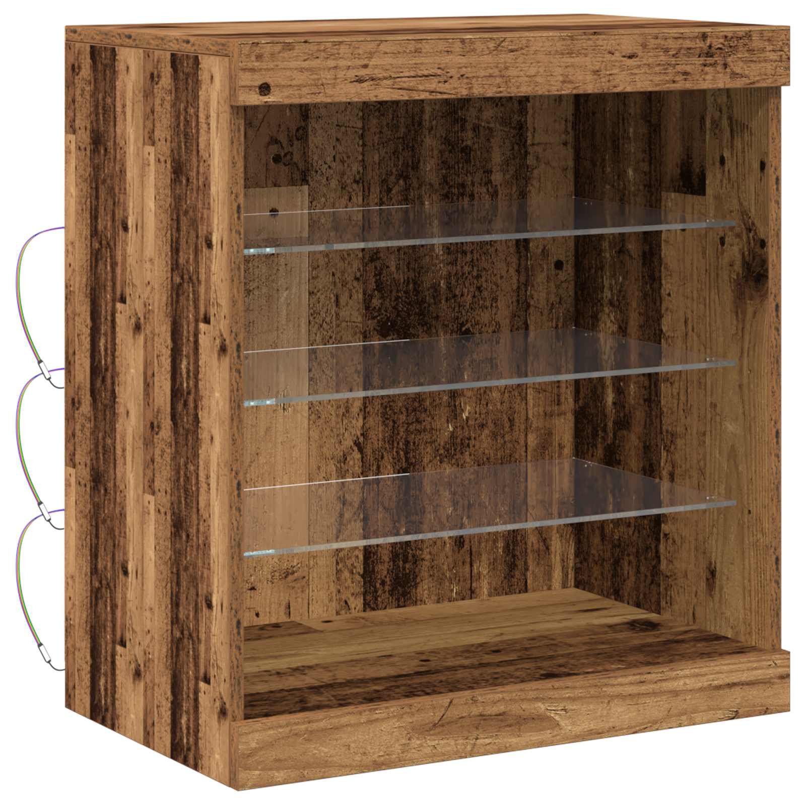 LED Sideboard 60,5 X 37 X 67 Cm Konstrueret Træ - Billede 2