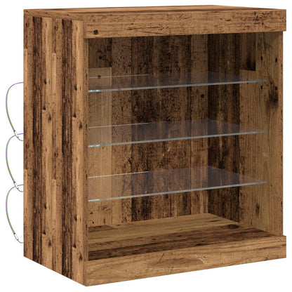 LED Sideboard 60,5 X 37 X 67 Cm Konstrueret Træ - Billede 2