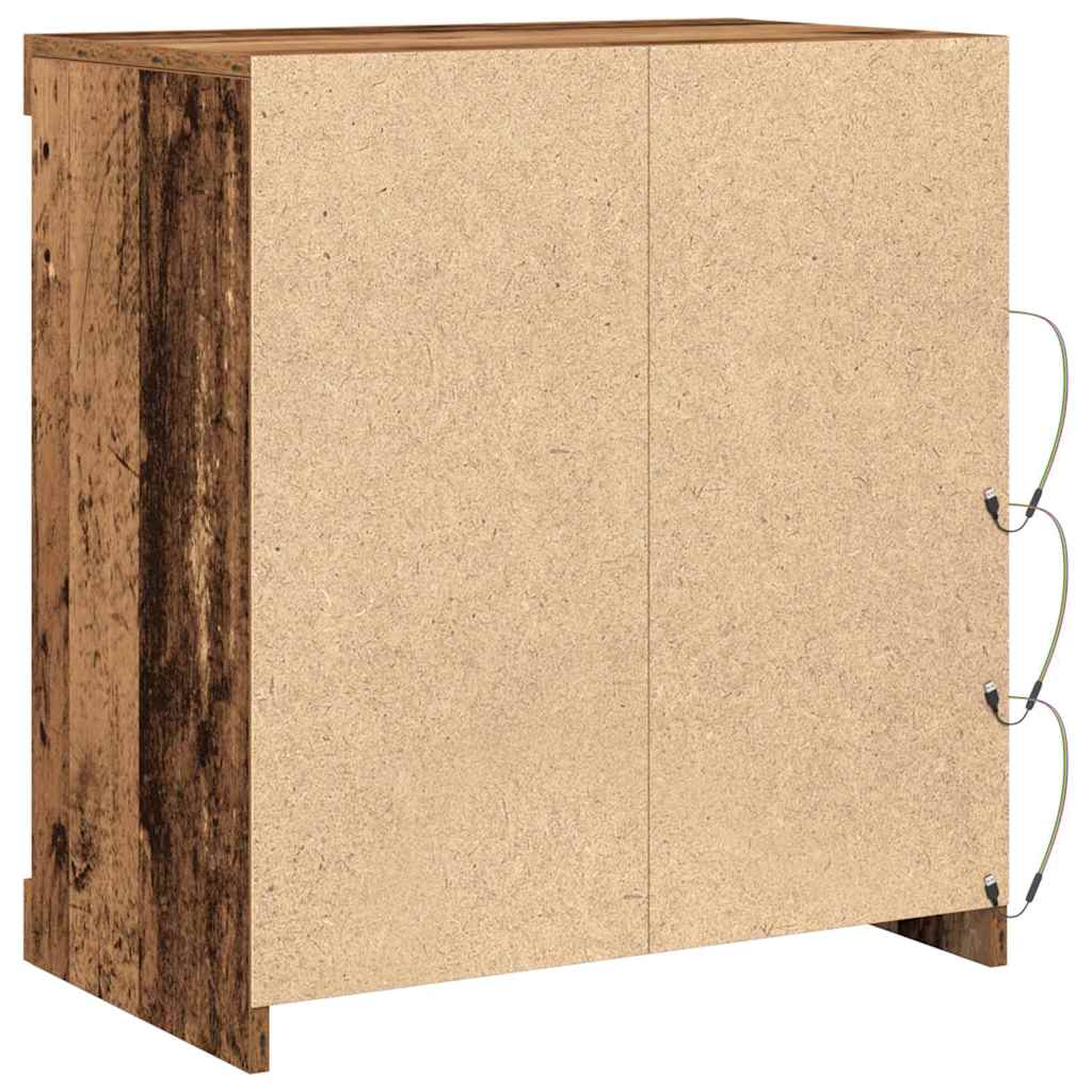 LED Sideboard 60,5 X 37 X 67 Cm Konstrueret Træ - Billede 8