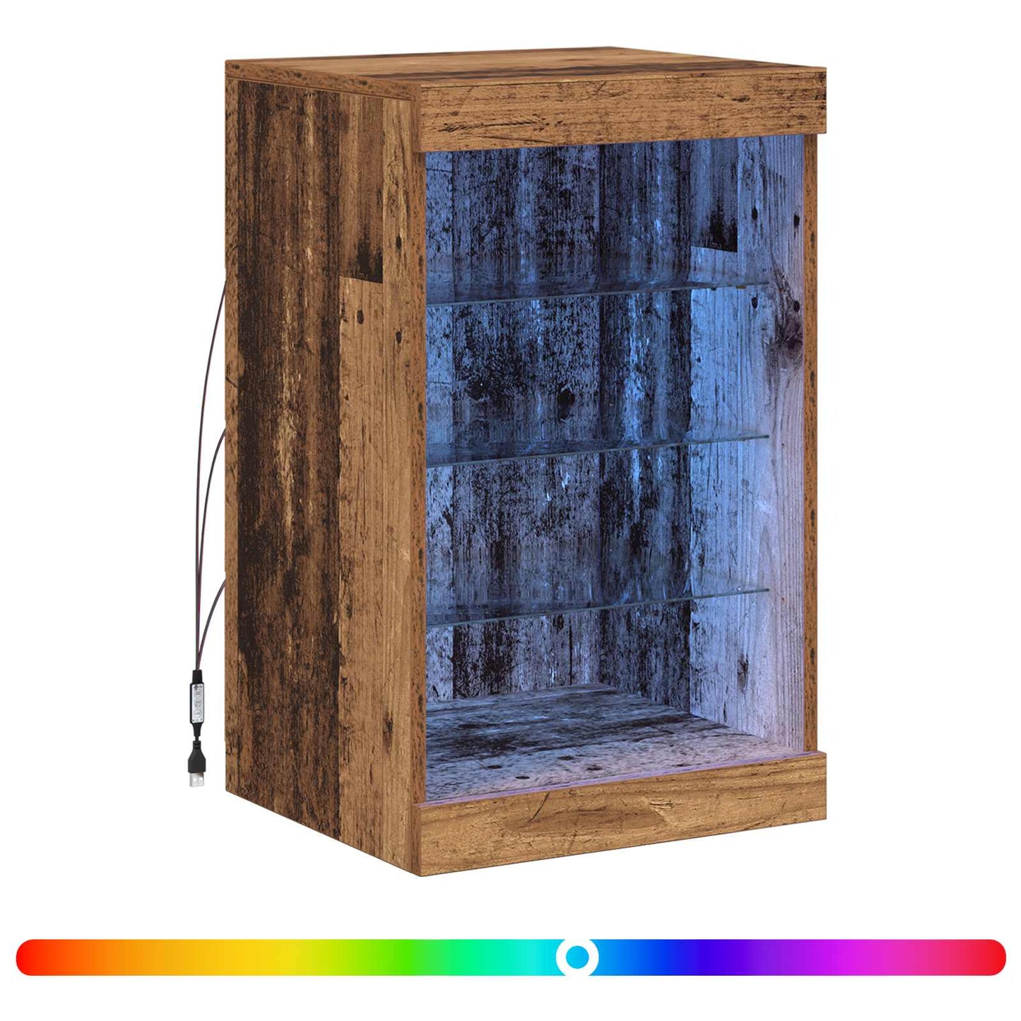 LED Sideboard 41 X 37 X 67 Cm Konstrueret Træ - Billede 5