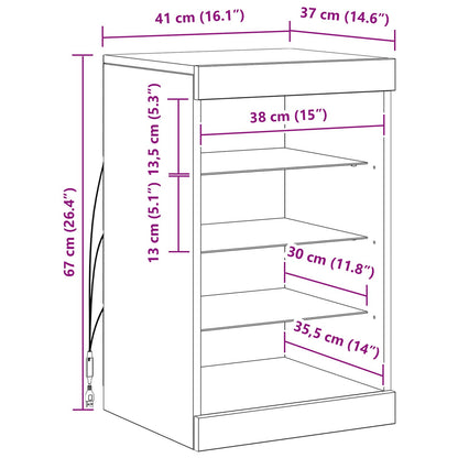 LED Sideboard 41 X 37 X 67 Cm Konstrueret Træ - Billede 13