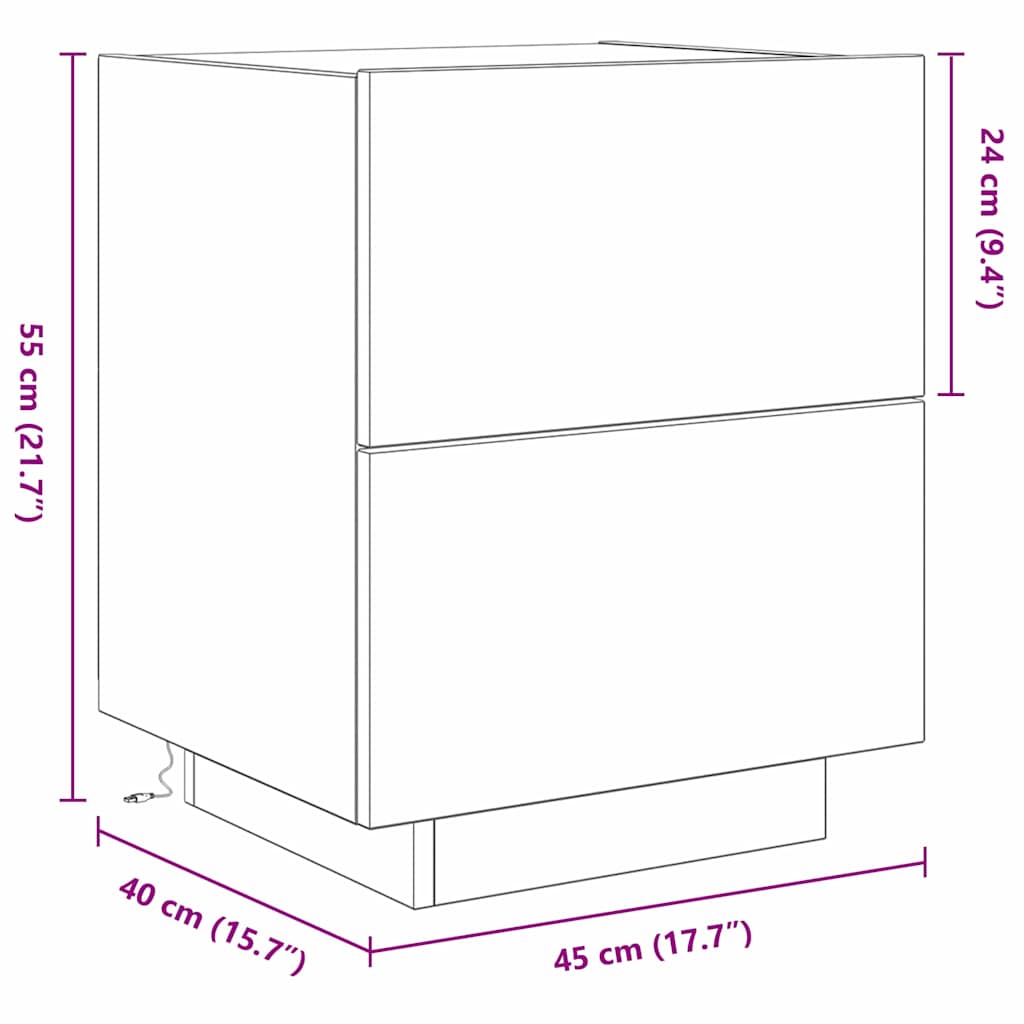 Natskab Egetræ 45 X 40 X 55 Cm Konstrueret Træ - Billede 14
