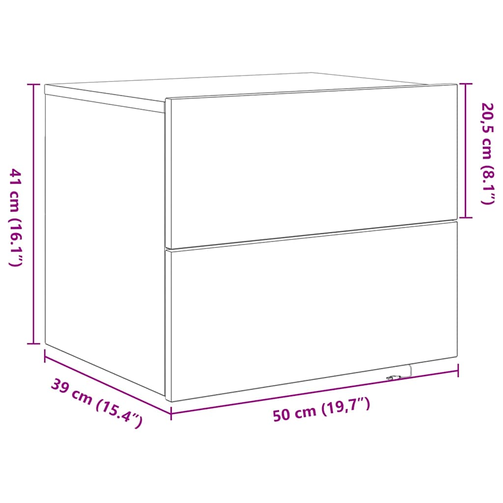 Natskab Egetræ 50 X 39 X 41 Cm Konstrueret Træ - Billede 15