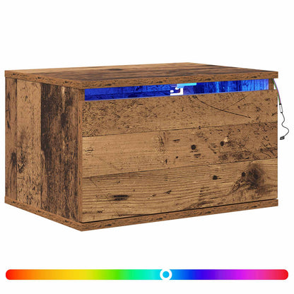Vægmonteret Natbord 50 X 36 X 30 Cm Konstrueret Træ - Billede 2