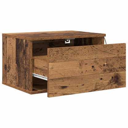 Vægmonteret Natbord 50 X 36 X 30 Cm Konstrueret Træ - Billede 6