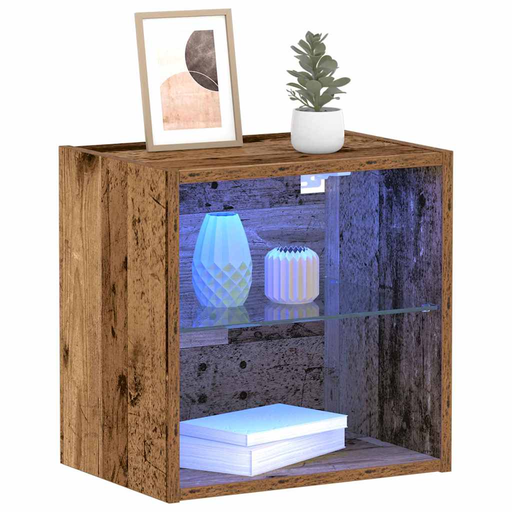 Flydende Hylde Med LED Lys Med Hylde 40 X 28,5 X 40 Cm - Billede 3