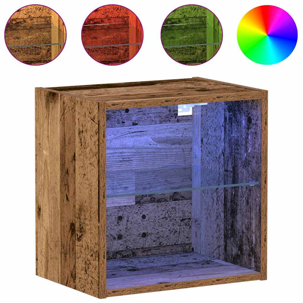Flydende Hylde Med LED Lys Med Hylde 40 X 28,5 X 40 Cm - Billede 4