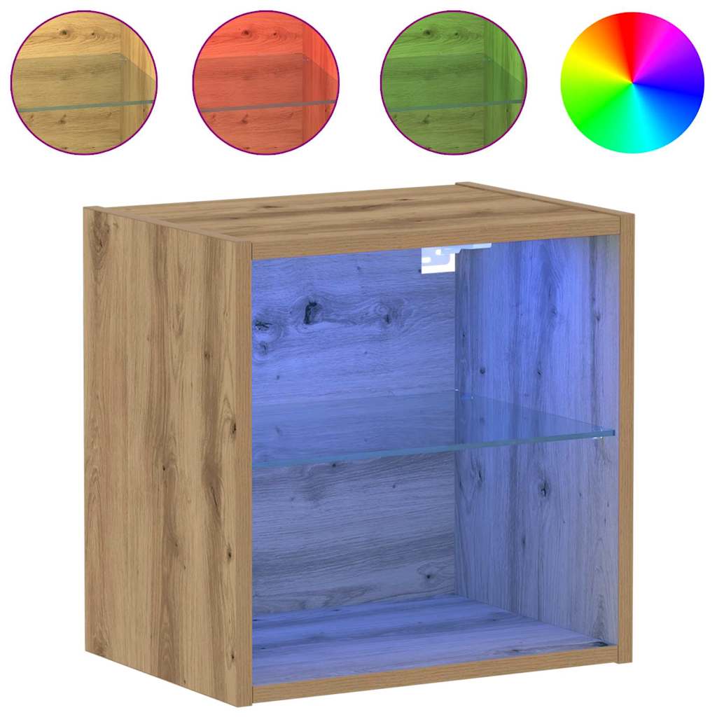 Flydende Hylde Med LED 40 X 28,5 X 40 Cm - Billede 4
