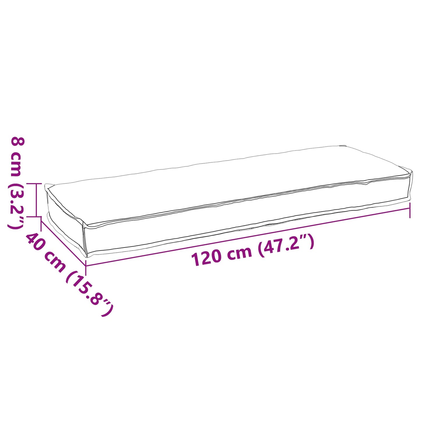 Pude 120 X 40 X 8 Cm Oxford Stof - Billede 6