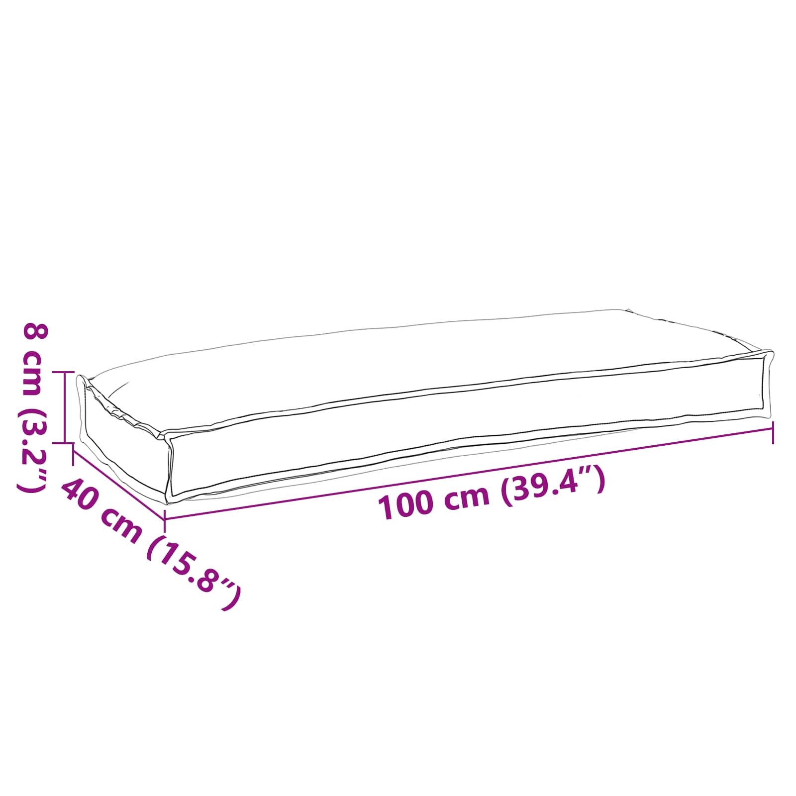 Palle Pudesæt 2 Dele 100 X 40 X 8 Cm Oxford Stof - Billede 8