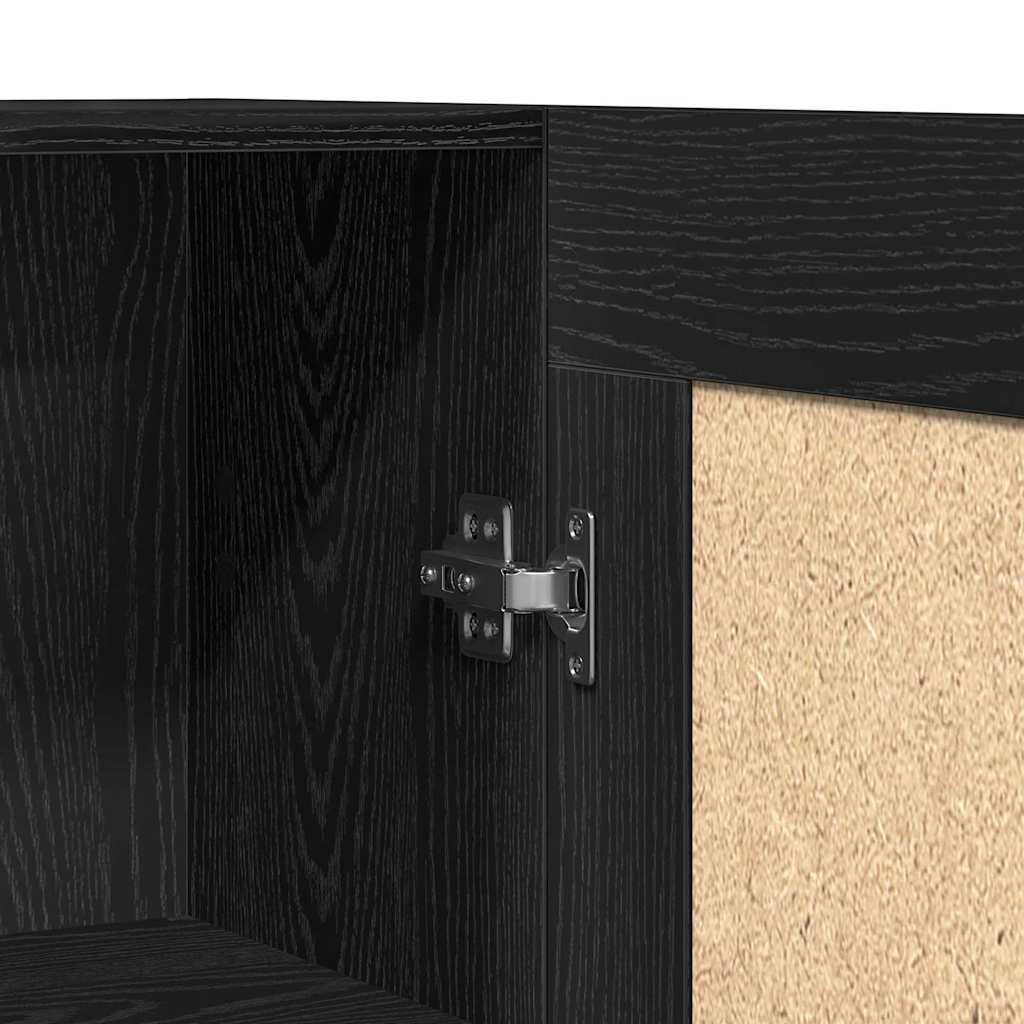 Bogskab Sort Eg 82.5 X 30.5 X 150 Cm Konstrueret Træ - Billede 9
