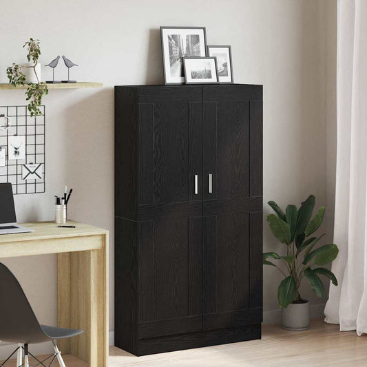 Bogskab Sort Eg 82.5 X 30.5 X 150 Cm Konstrueret Træ - Hovedbillede