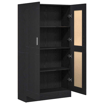 Bogskab Sort Eg 82.5 X 30.5 X 150 Cm Konstrueret Træ - Billede 5