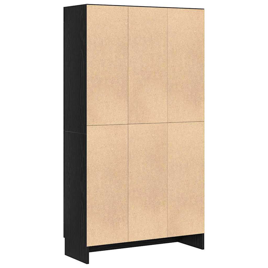 Bogskab Sort Eg 82.5 X 30.5 X 150 Cm Konstrueret Træ - Billede 6